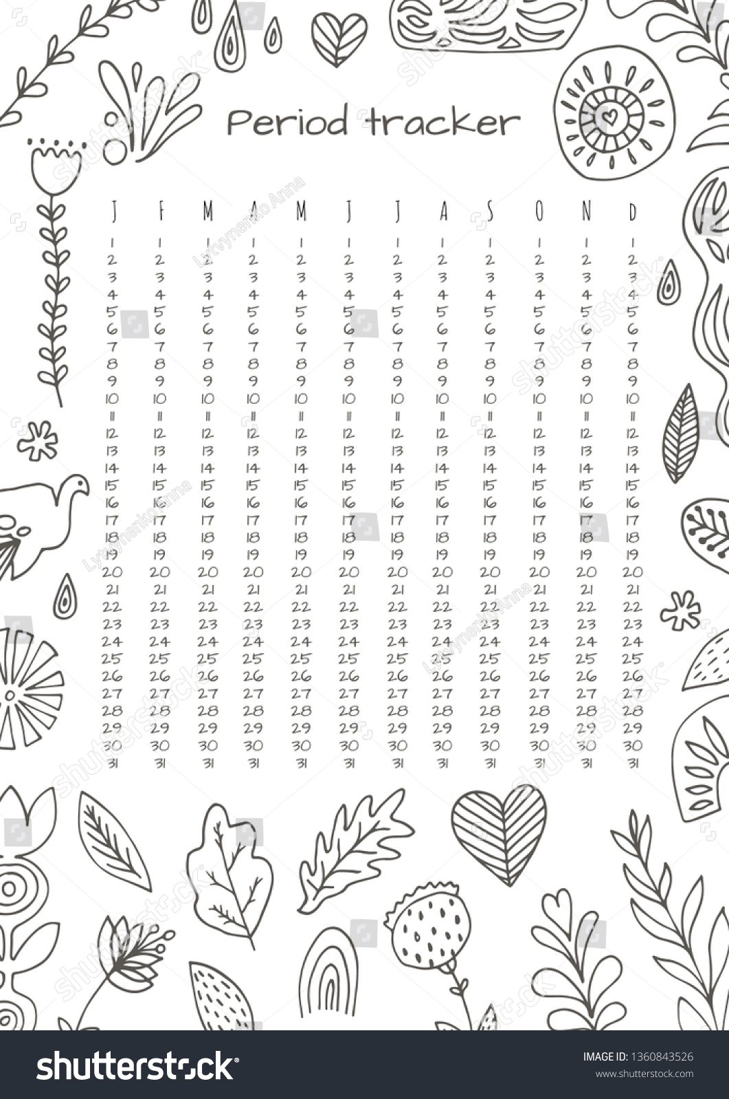 free printable bullet journal pages period tracker