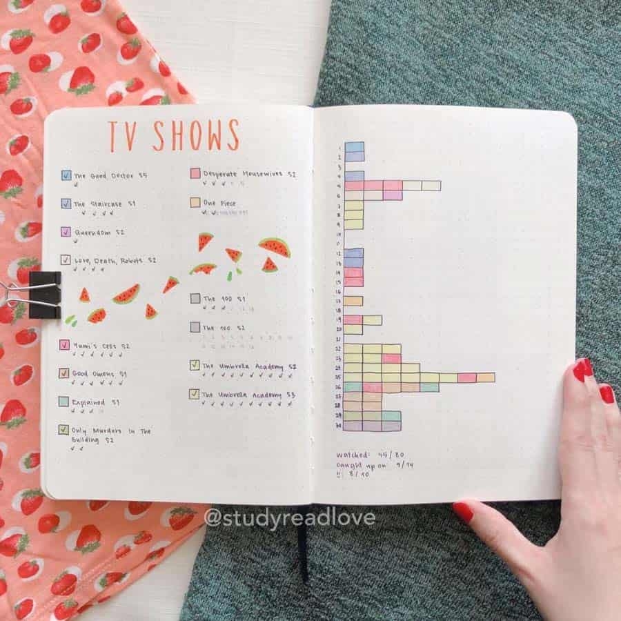 15 Movies TV Series Tracker Bullet Journal Ideas