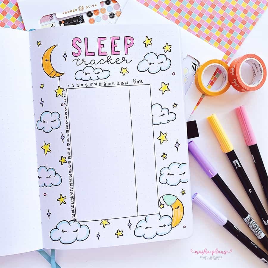 21 Adorable Bullet Journal Sleep Trackers For Better Sleep Habits Masha Plans