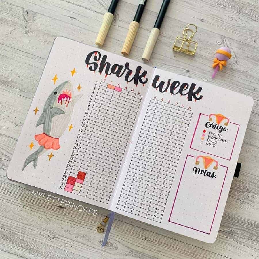 period bullet journal tracker