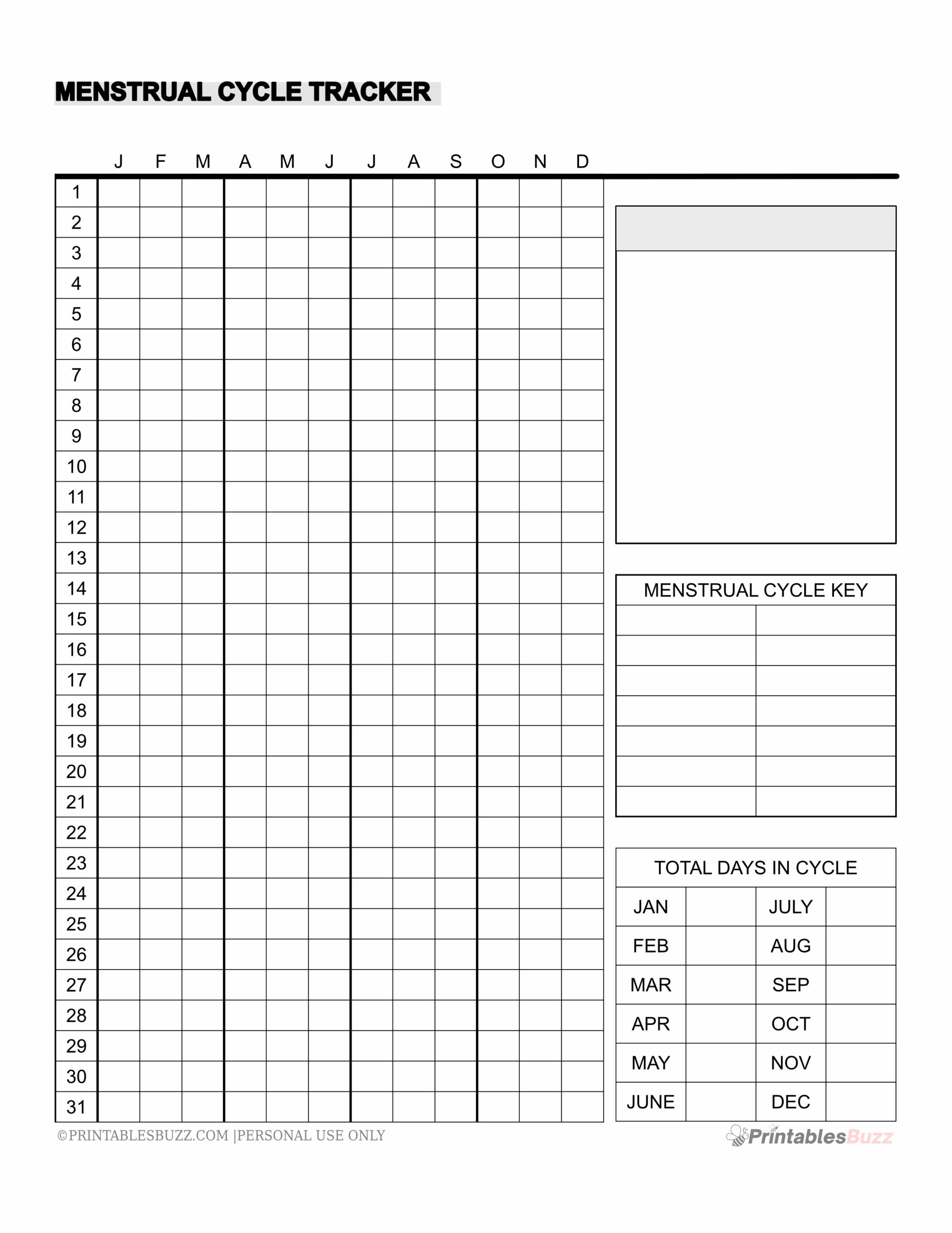 4 Free Printable Menstrual Cycle Trackers PrintablesBuzz