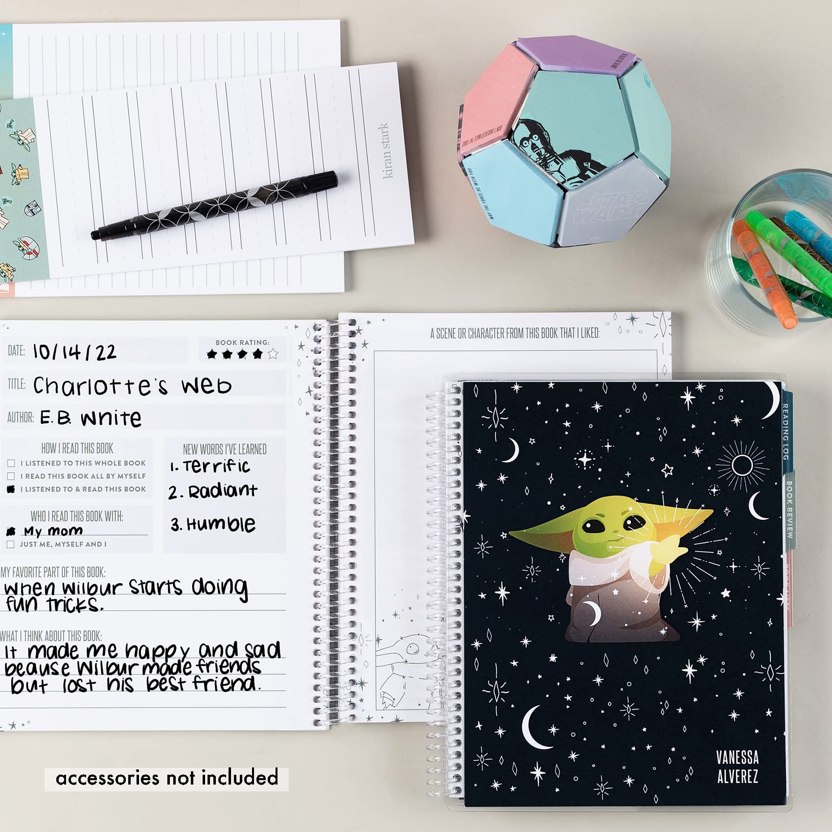 Amazon Erin Condren 7 X 9 Kids Spiral Bound Reading Log And Prompted Journal Star Wars 160 Pages 3 Tabs Reading Goals Reading Logs Book Reviews And Book Lists Pages Office Products