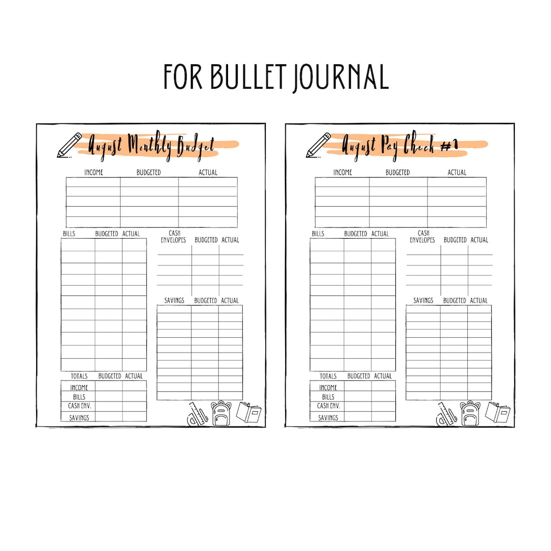 budget trackers bullet journal
