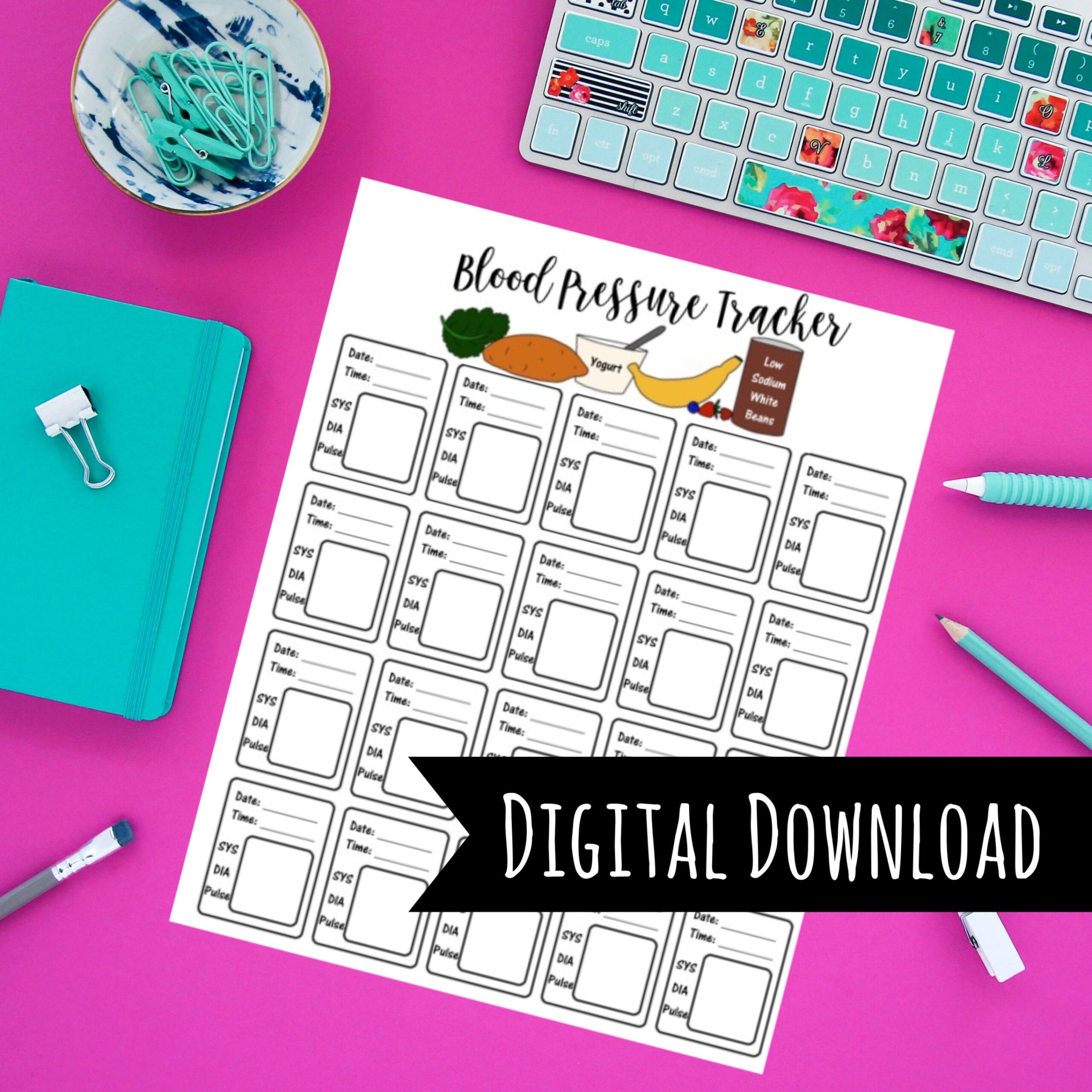 Blood Pressure Tracker Blood Pressure Chart Classic Happy Planner Bullet Journal Disc Bound Printable Laminate Serving Peaches Etsy