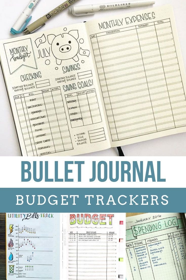 bullet journal budget trackers