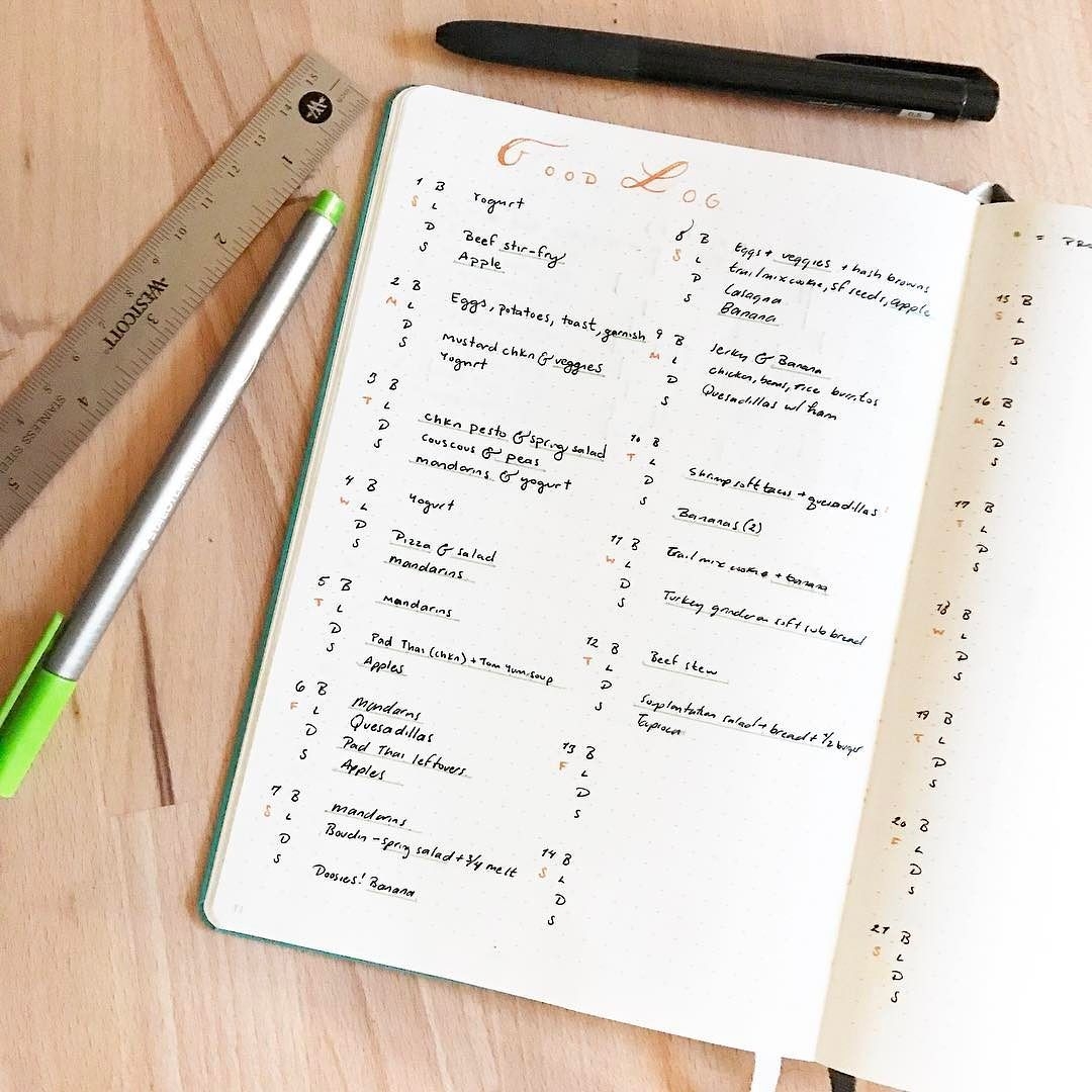 Bullet Journal Food Log
