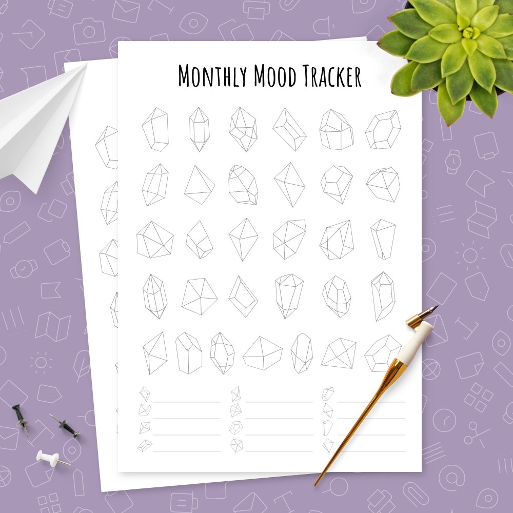 Bullet Journal Mood Tracker Template Template Printable PDF