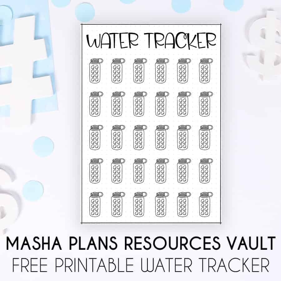 Bullet Journal Water Tracker Inspirations Free Printable