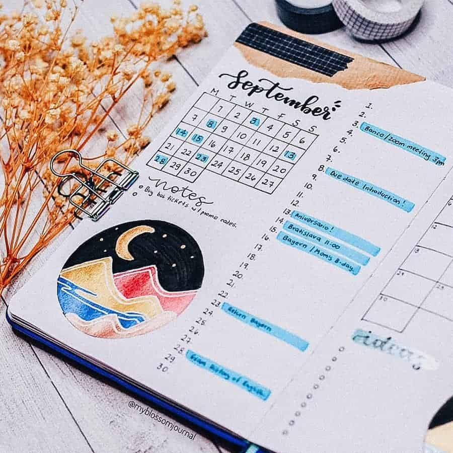 Creative Bullet Journal Calendar Spread Inspirations Masha Plans