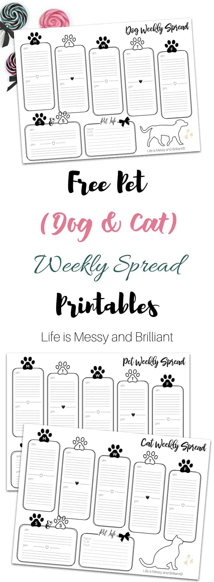 FREE Dog Bullet Journal Weekly Spread