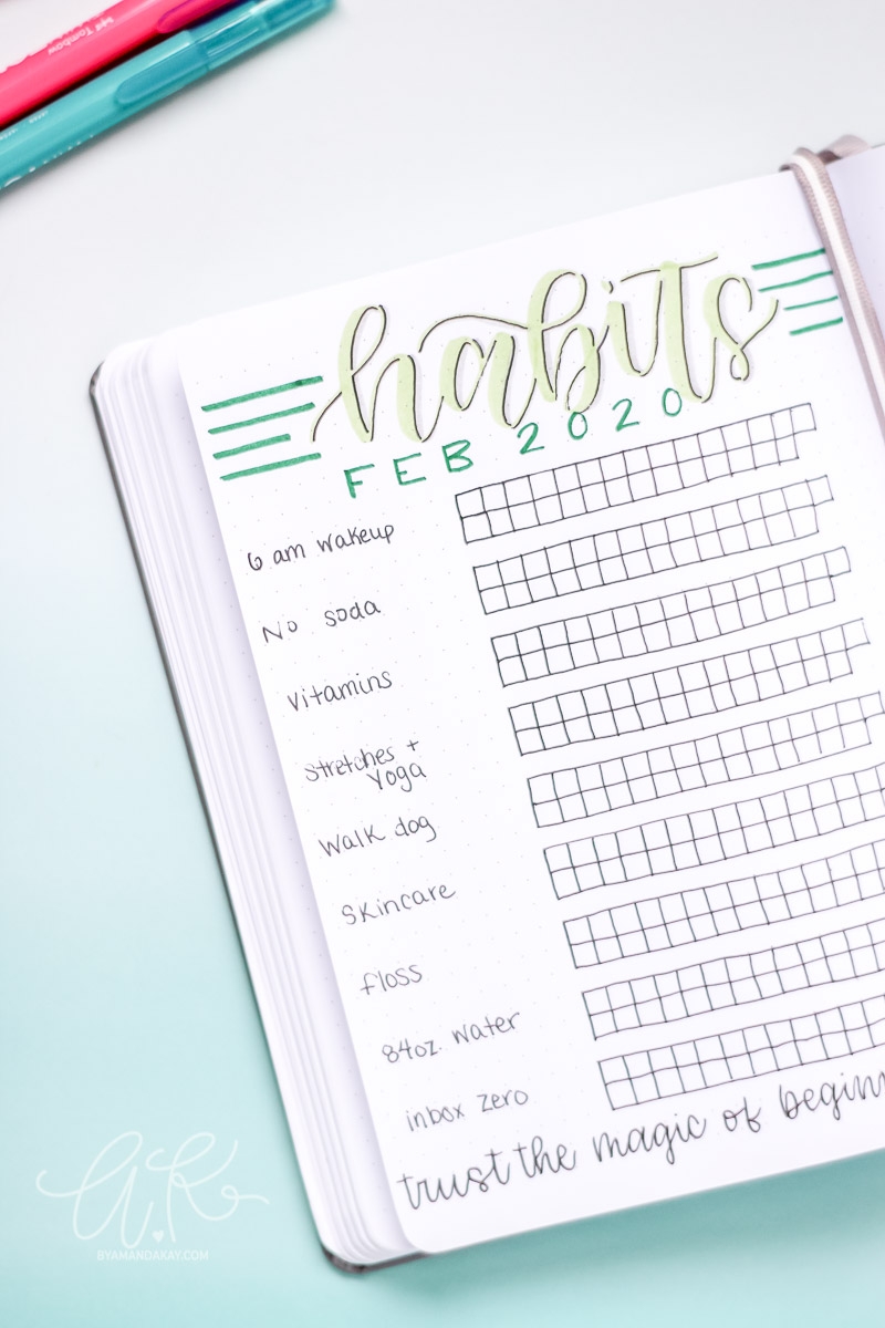 Habit Tracker Ideas For Bullet Journaling What To Track By Amanda Kay