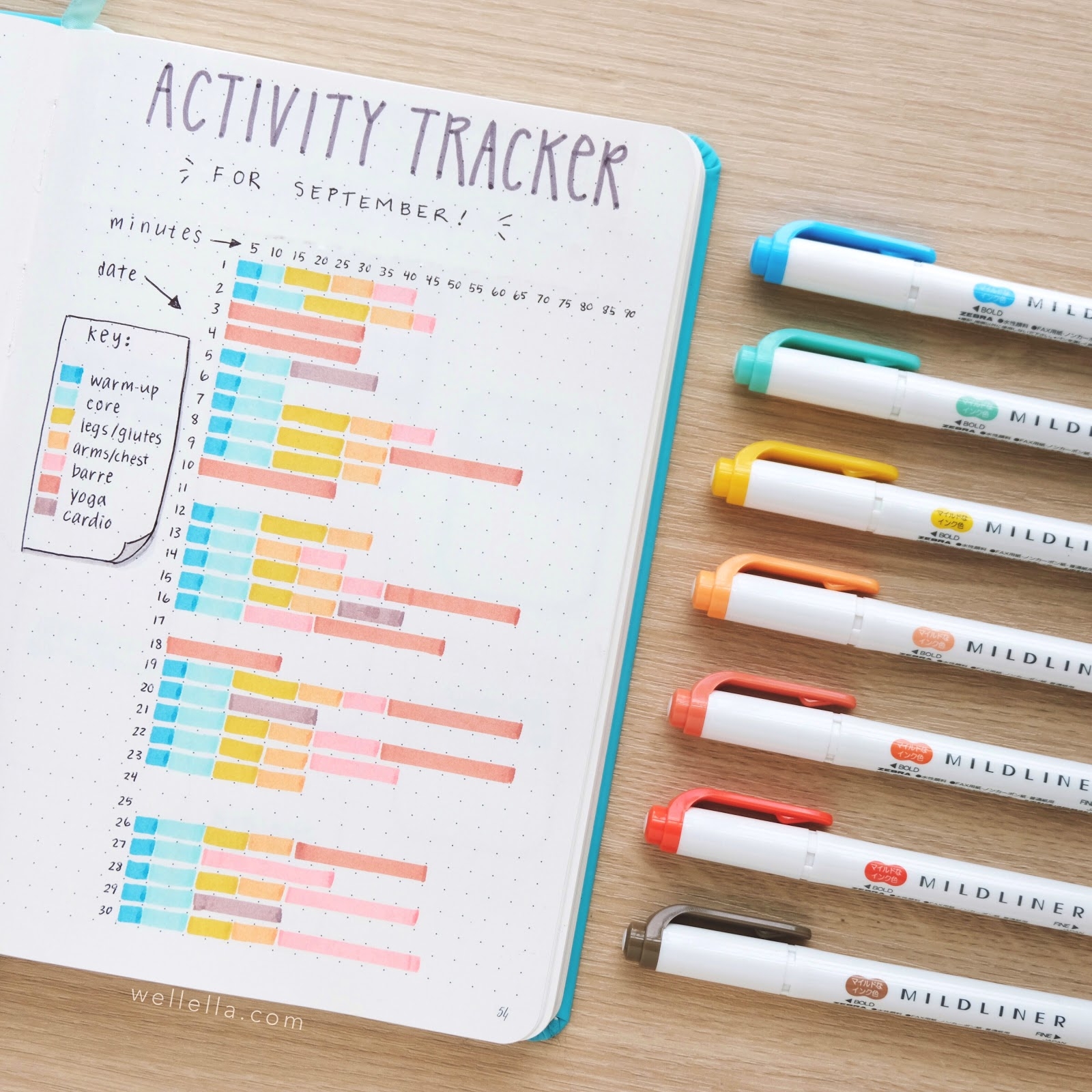 Health Fitness Bullet Journal Tracker Inspiration Rae s Daily Page