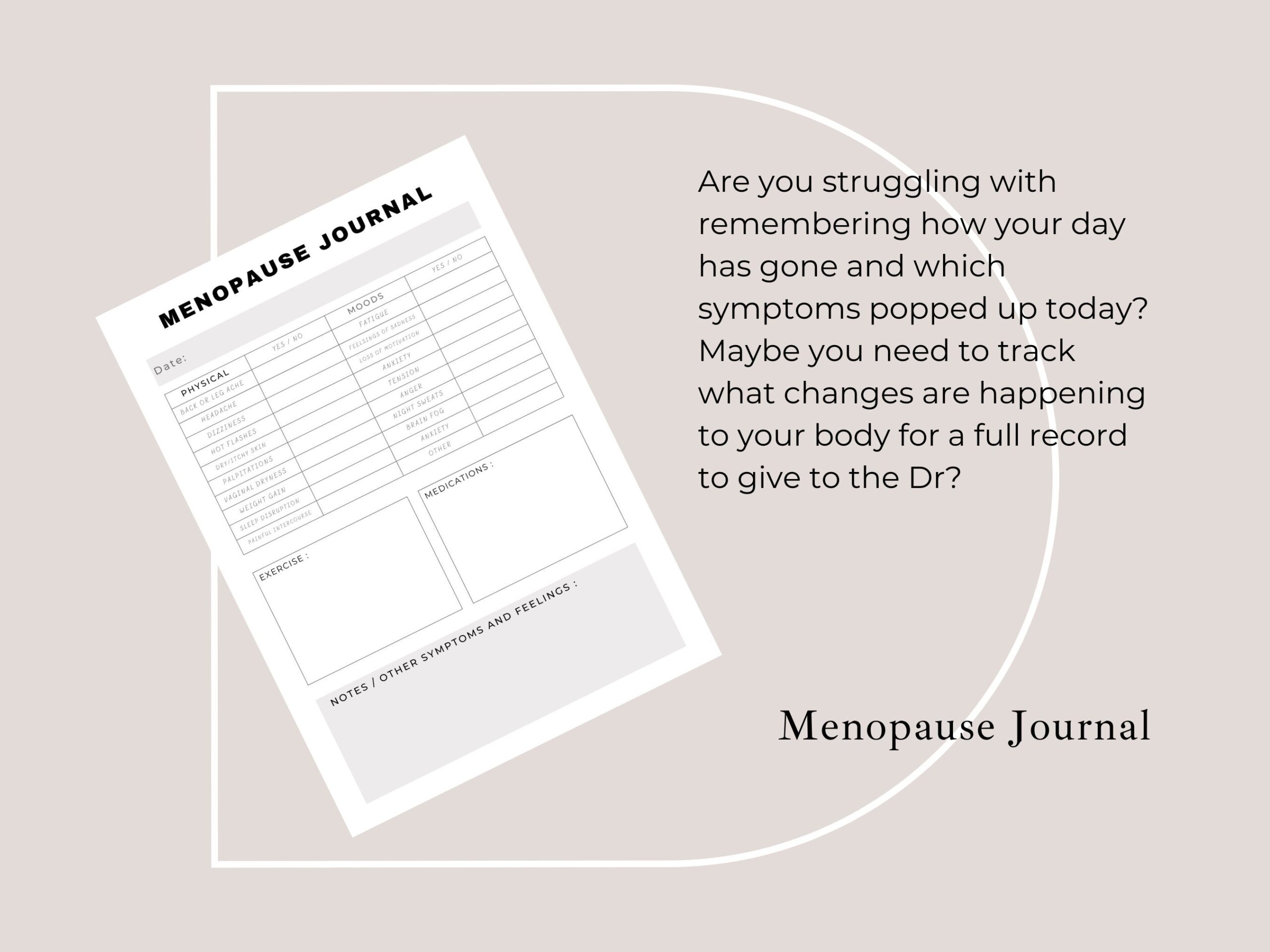 Menopause Symptoms Tracker Well Woman Journal Menopause Management Symptoms Tracker Printable Menopause Journal HRT Tracker Etsy