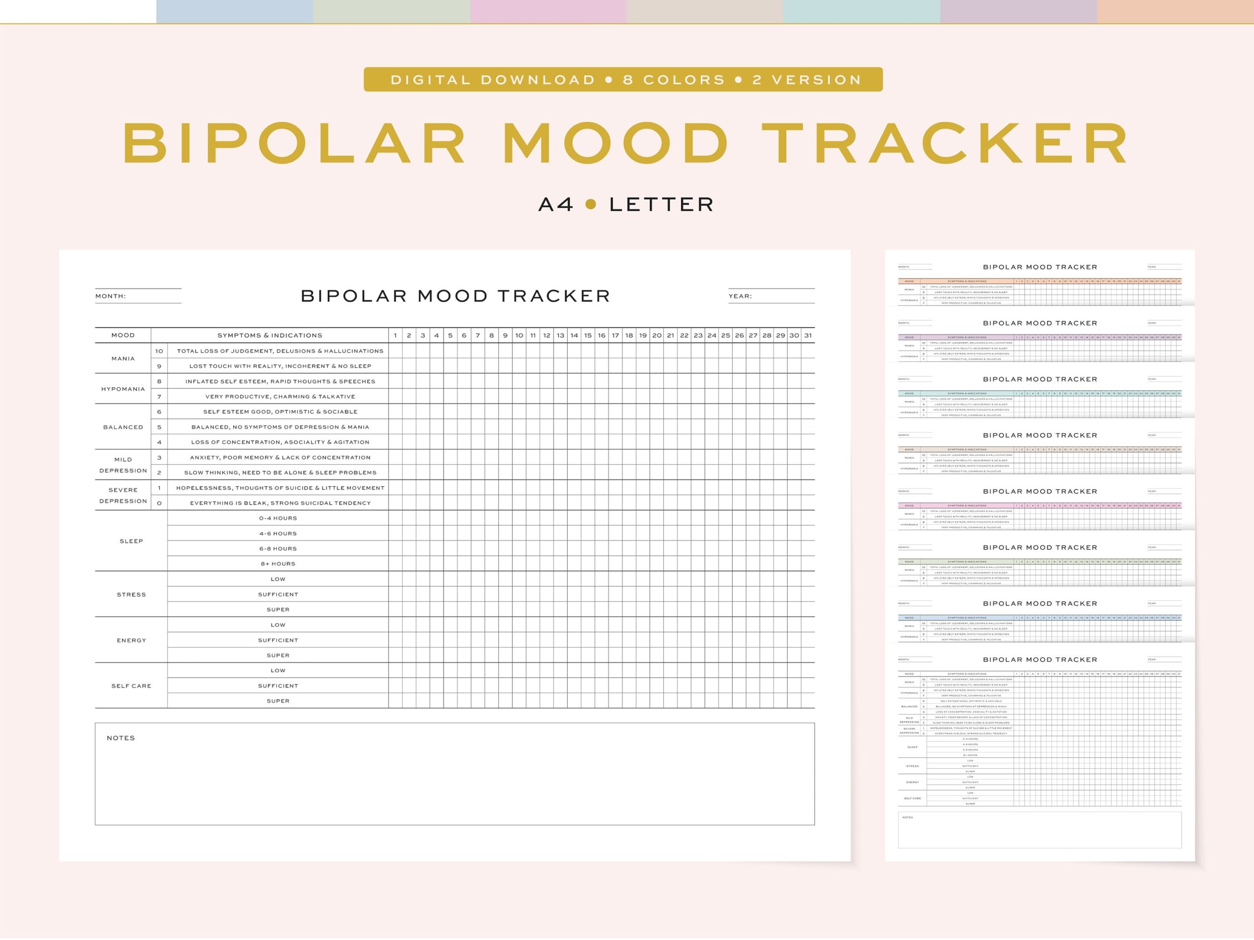 Mood Tracker Etsy