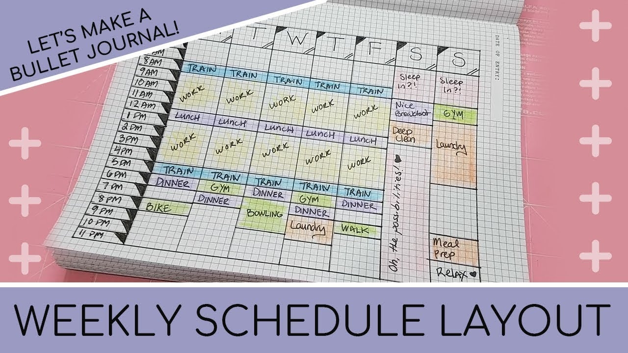 My Bullet Journal Setup Weekly Schedule Layout Plan With Craftcore YouTube