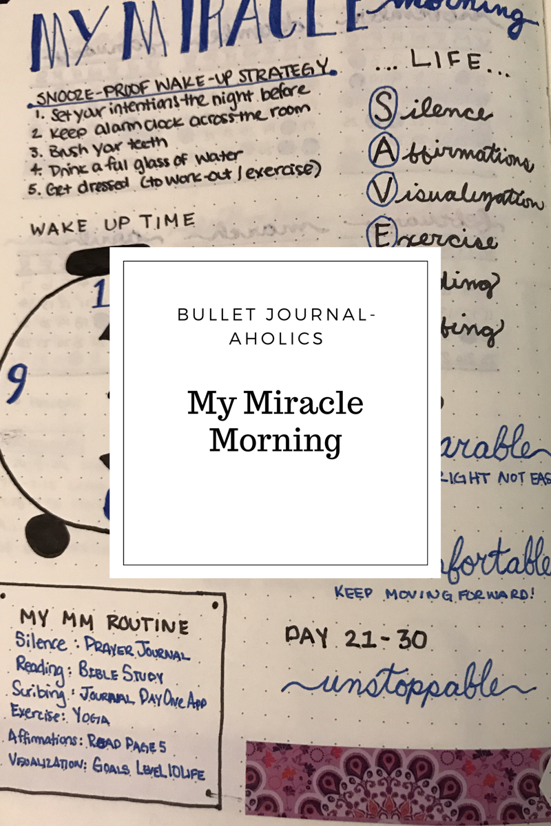 My Miracle Morning Bullet Journal Aholics