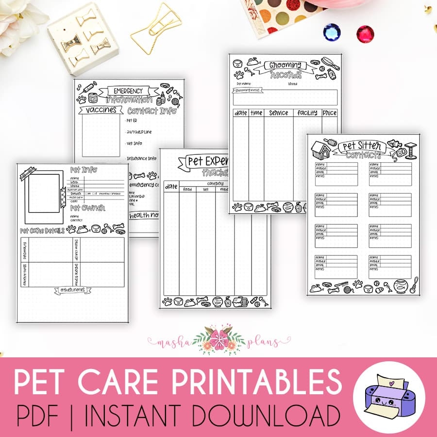 Pet Care Printables Bundle