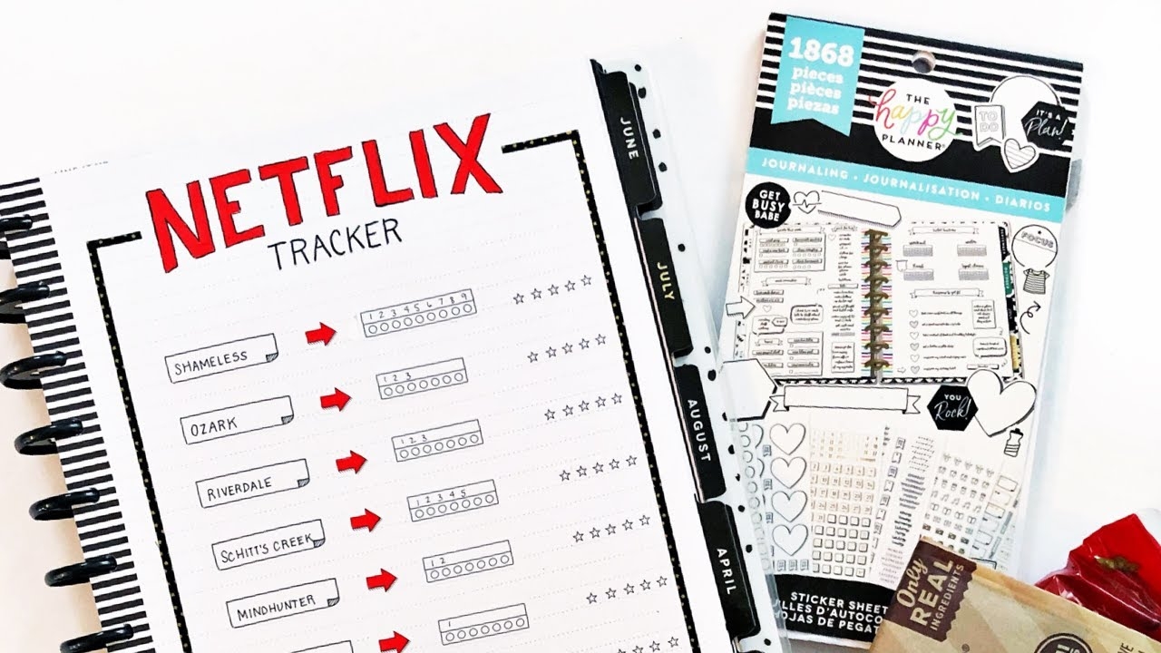 Planner Netflix Show Tracker Bullet Journal TV Tracker YouTube
