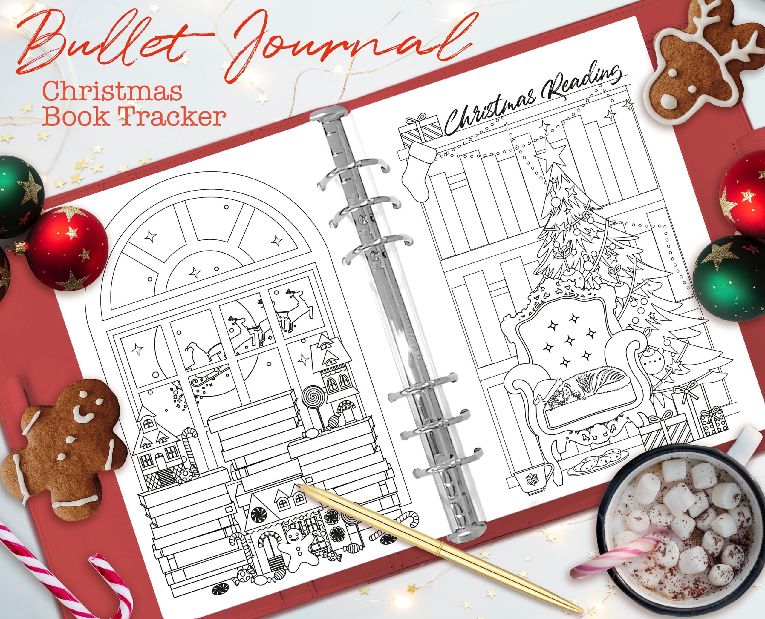 Printable Christmas Book Tracker Pages For Planners And Journals Fits A5 And Half US Letter Etsy