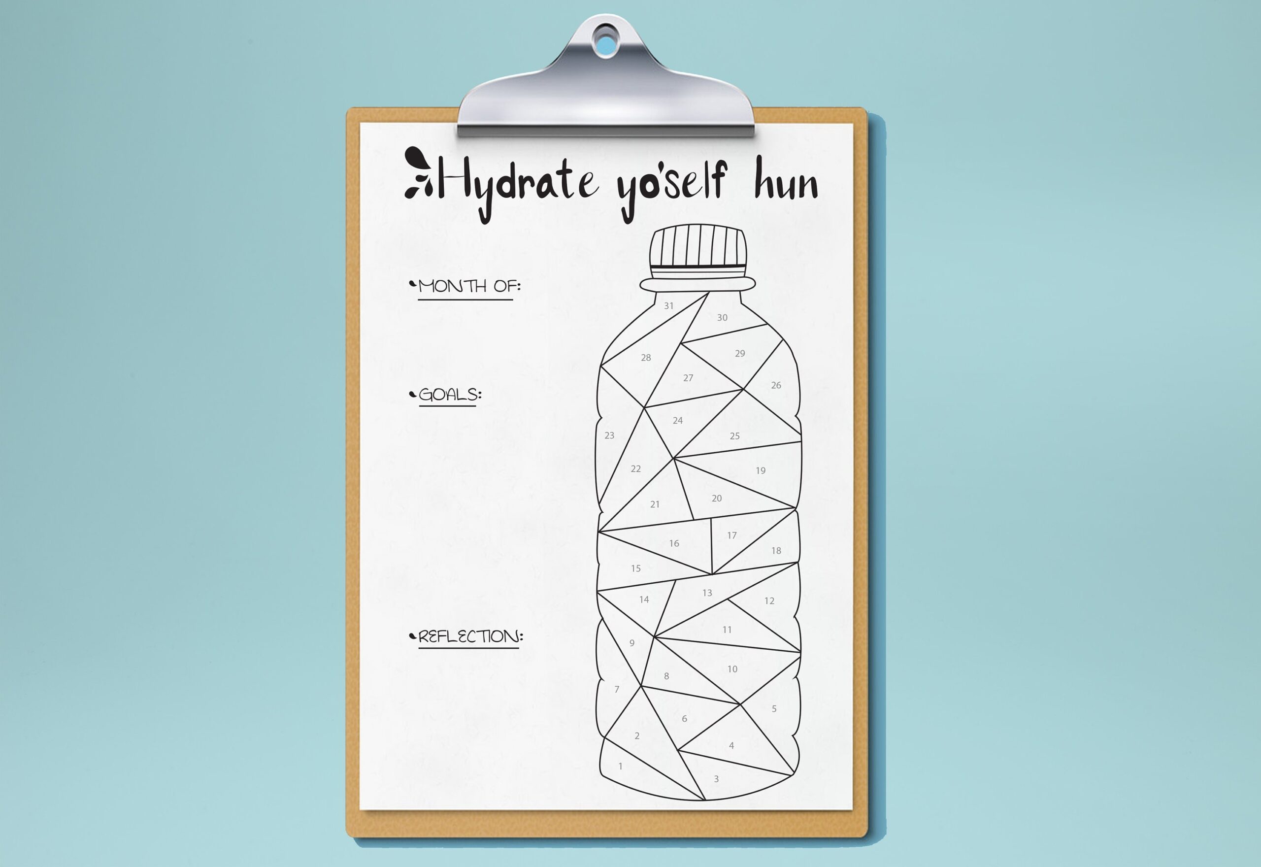 bullet journal water tracker printable