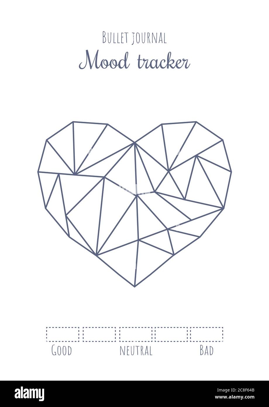 Printable Mood Tracker With Simple Polygonal Heart Bullet Journal Ready To Print Page Template Stock Vector Image Art Alamy