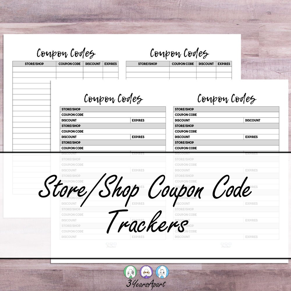 bullet journal coupon trackers