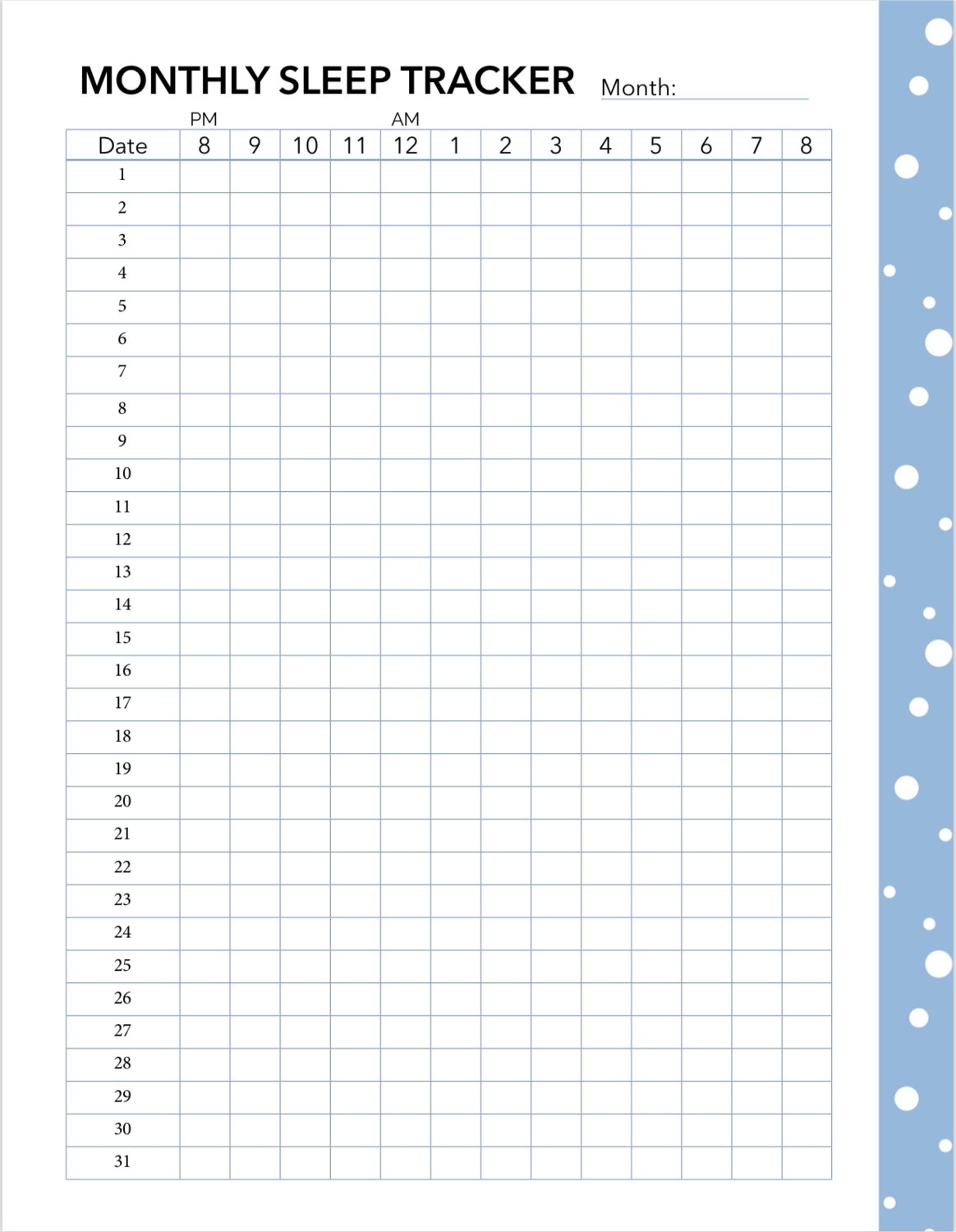 free printable bullet journal sleep tracker -pinterest
