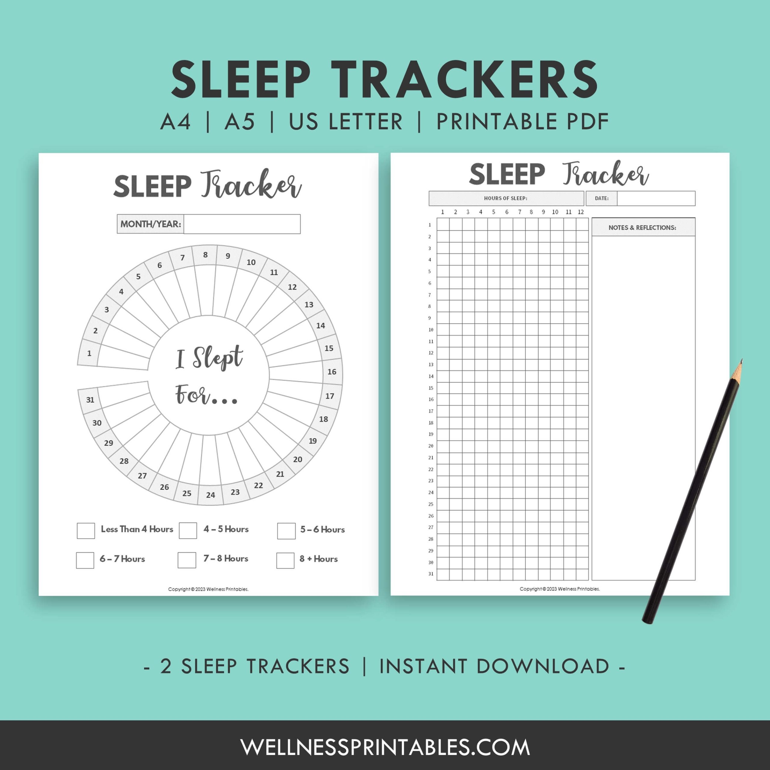 Sleep Tracker Printable Wellness Printables