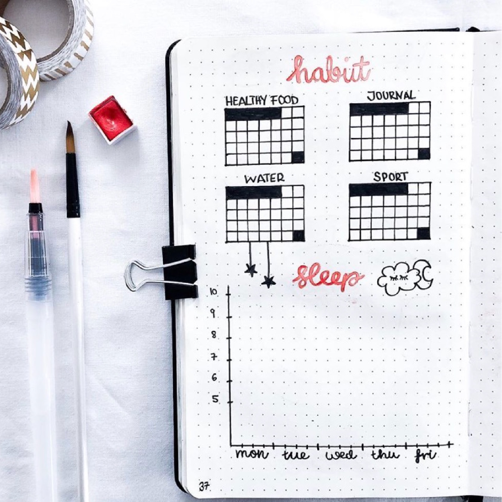 bullet journal idea sleep tracker