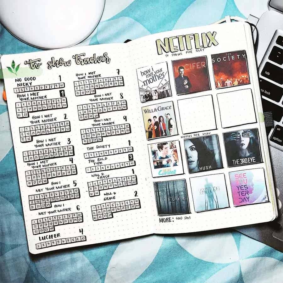TV Show Tracker Bullet Journal Ideas