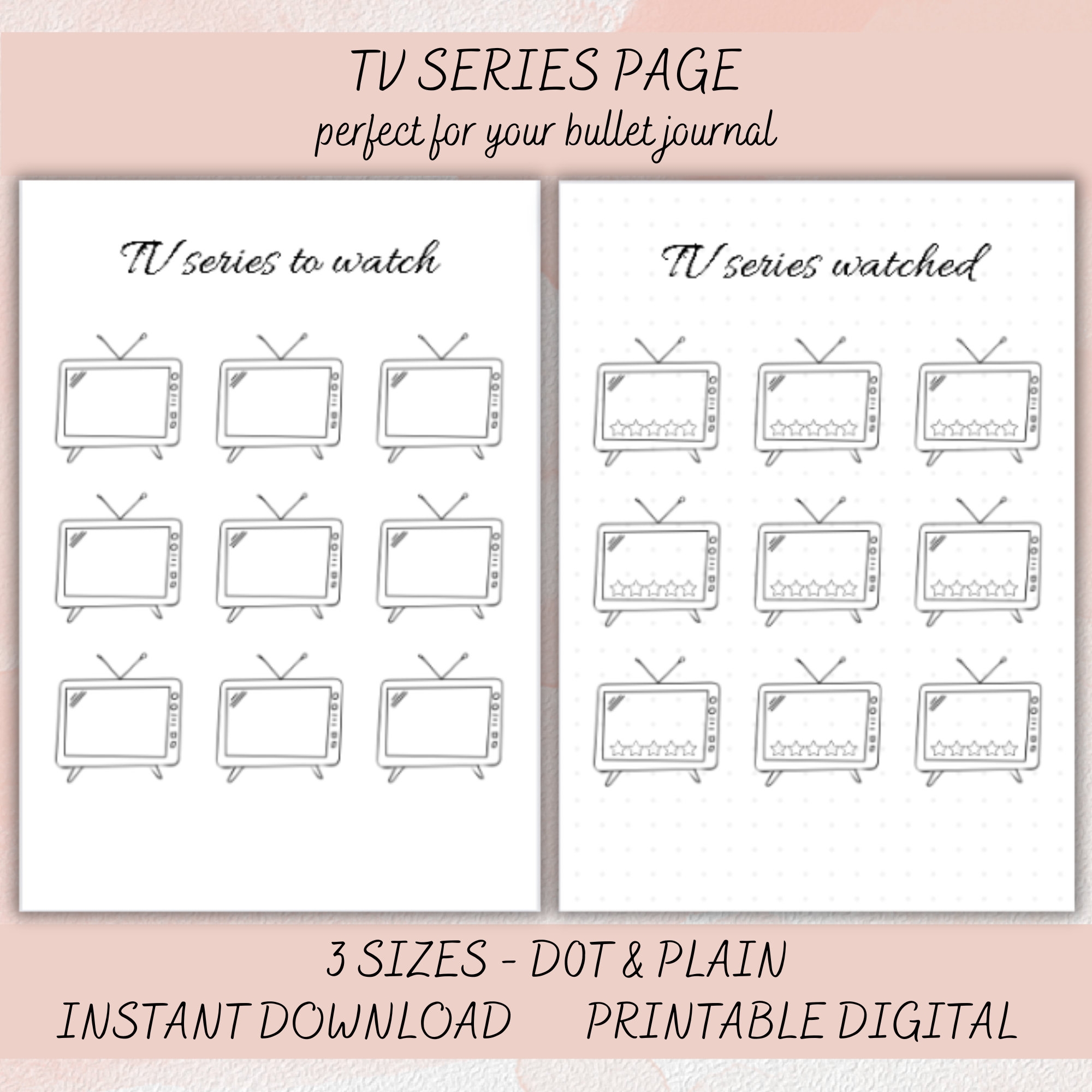 TV Show Tracker TV Series Tracker Printable Journal Template A5 Journal Page Shows Watched Tracker Movie Reccommendation List Etsy
