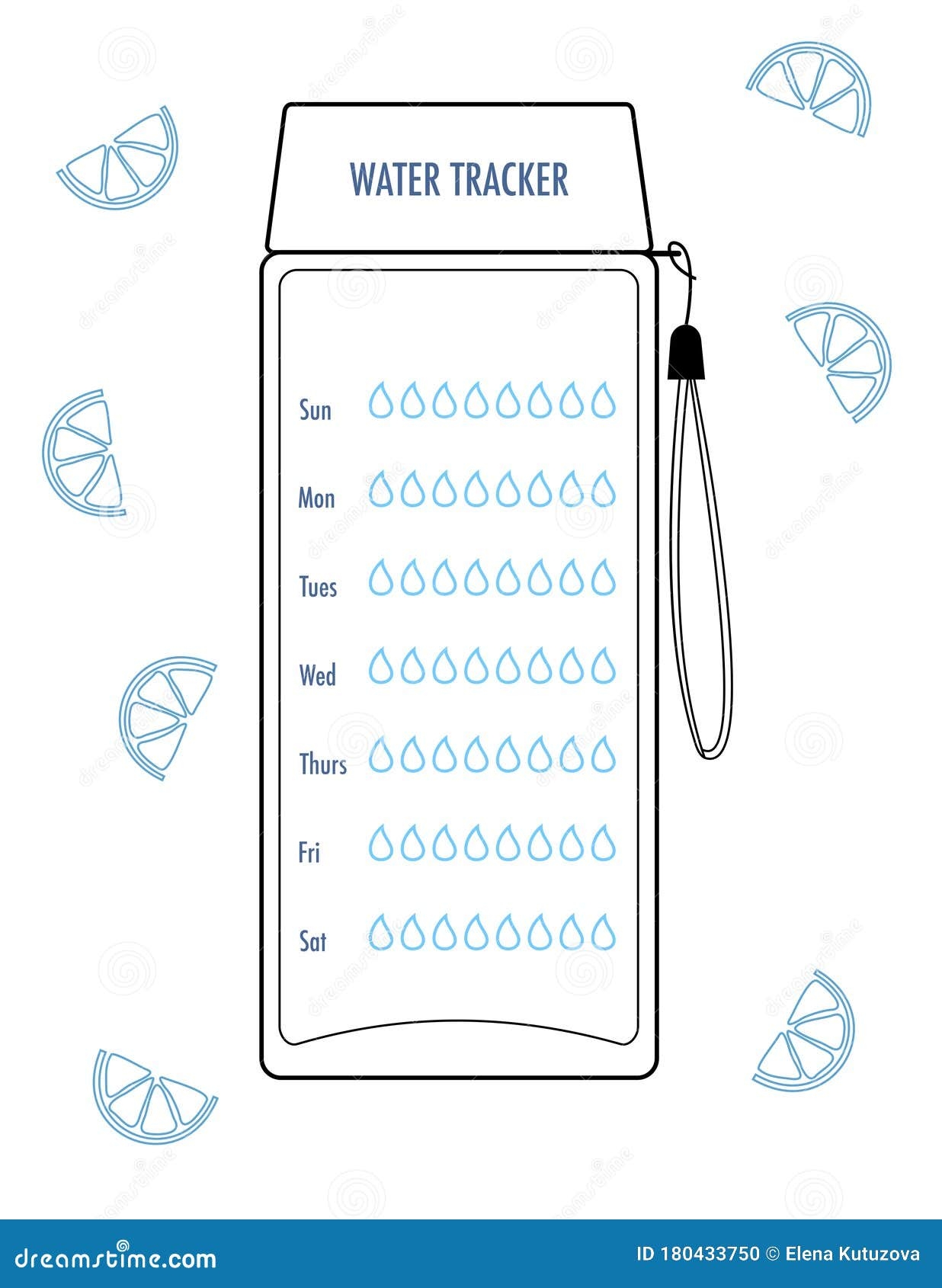 Water Tracker Hydration Tracker Bullet Journal Printable Weekly Planner Page From Health Journal Doodle Style Stock Illustration Illustration Of Challenge Blank 180433750