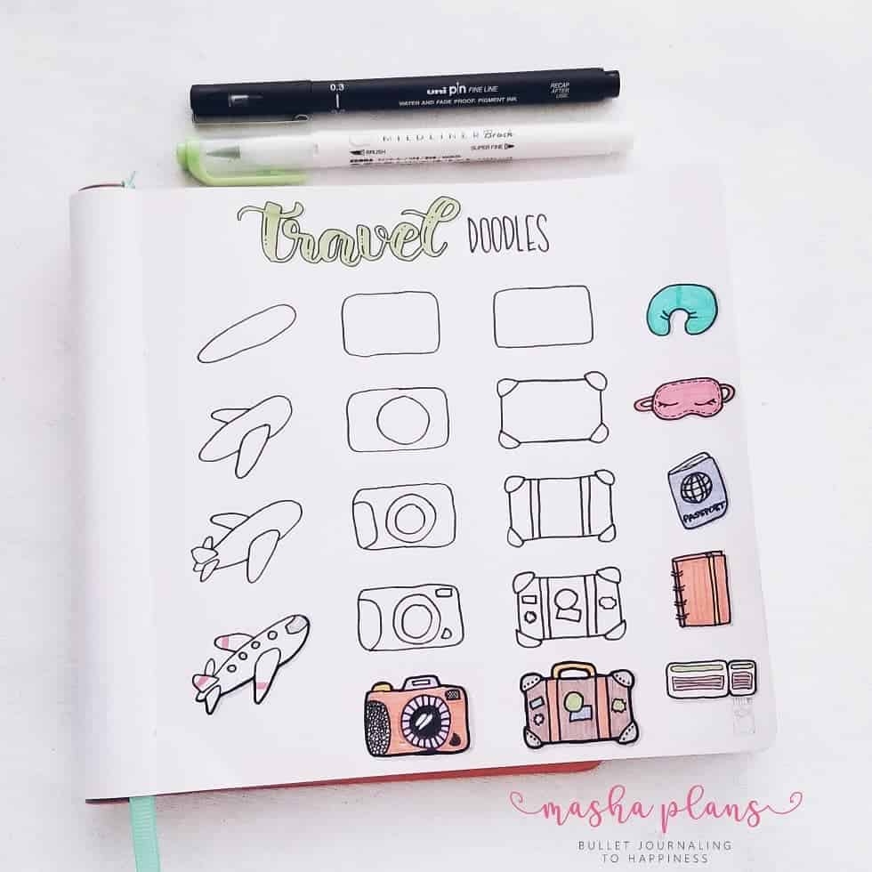 100 Bullet Journal Step by step Doodles That Anyone Can Draw