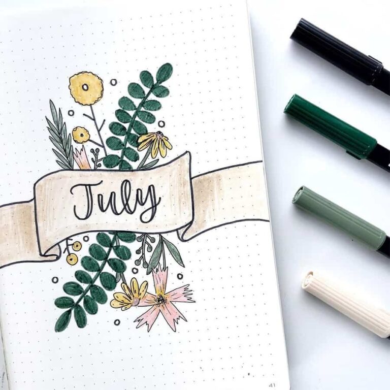 11 Inspiring July Bullet Journal Cover Page Ideas Masha Plans