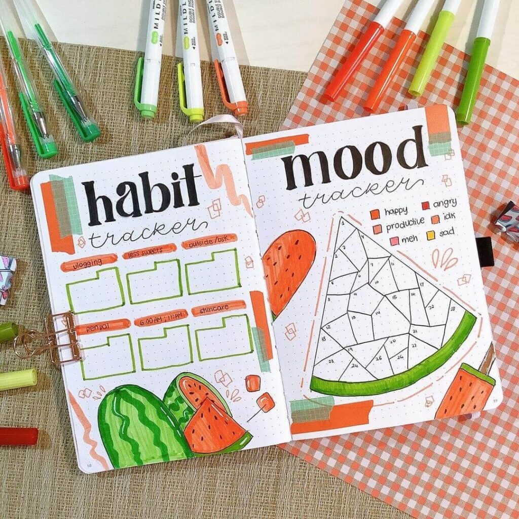 12 Cute And Easy Bullet Journal Mood Tracker Ideas