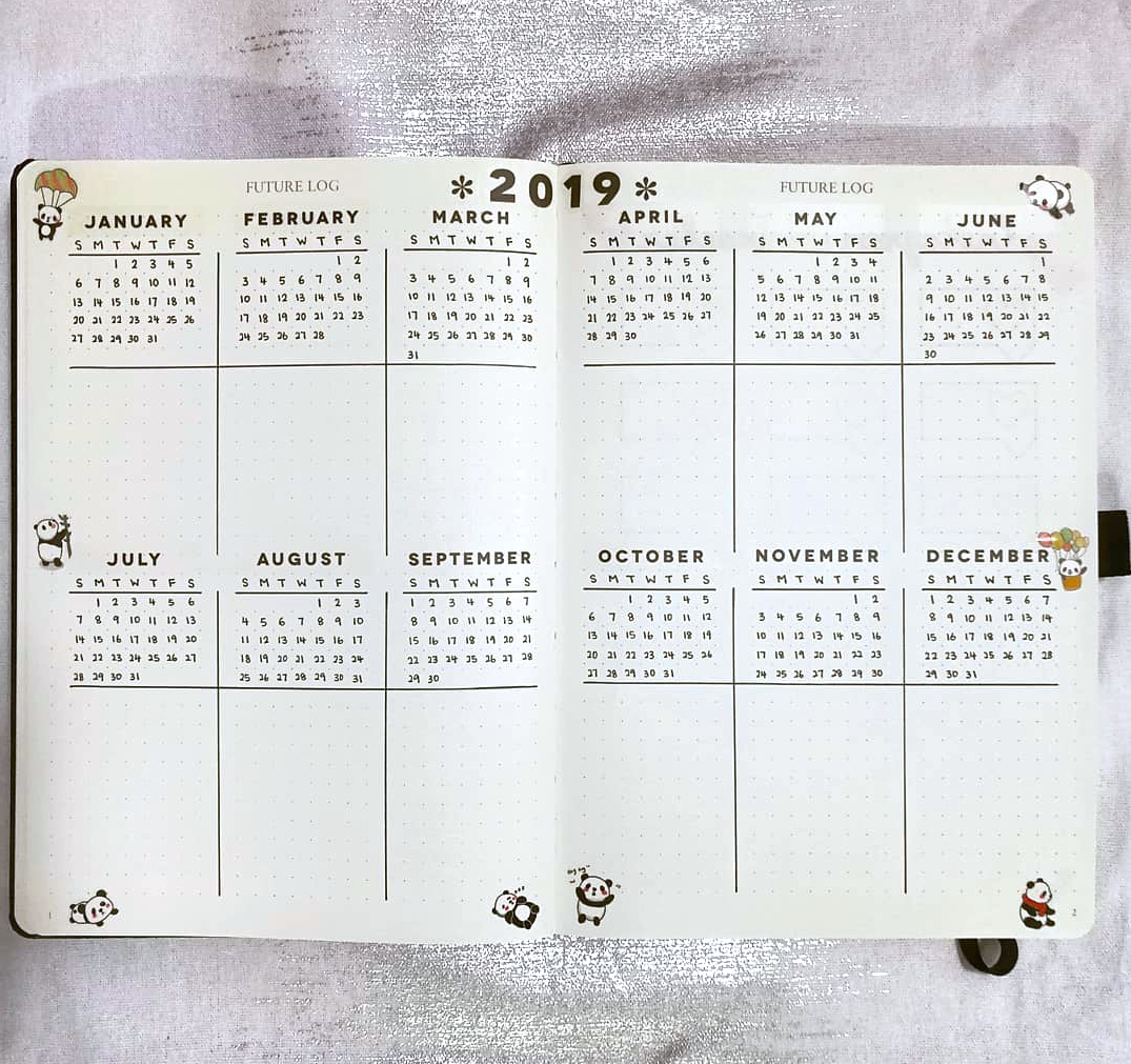 yearly bullet journal spreads