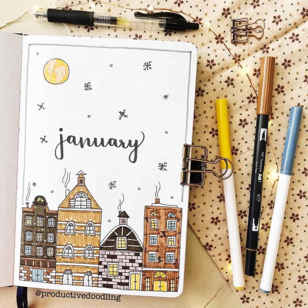 21 January Bullet Journal Cover Page Ideas Masha Plans