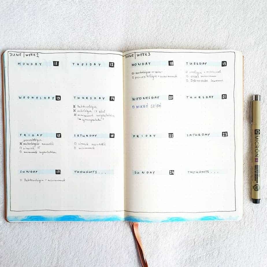 31 Minimalist Bullet Journal Weekly Spreads For Busy People