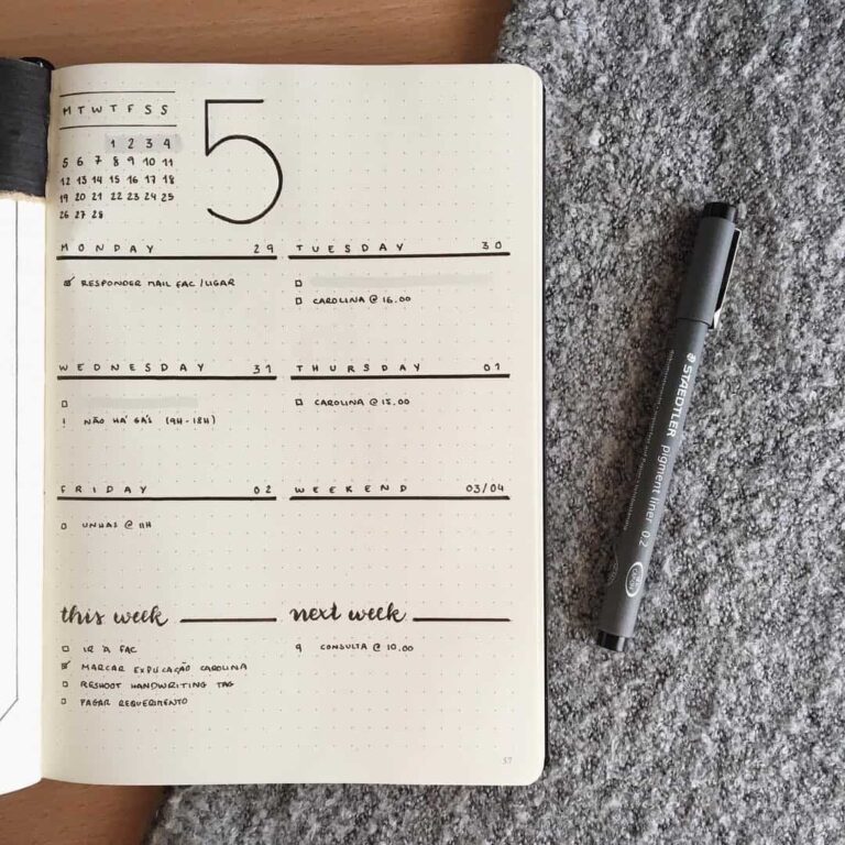 32 Easy Minimalist Bullet Journal Weekly Spreads To Try Right Now