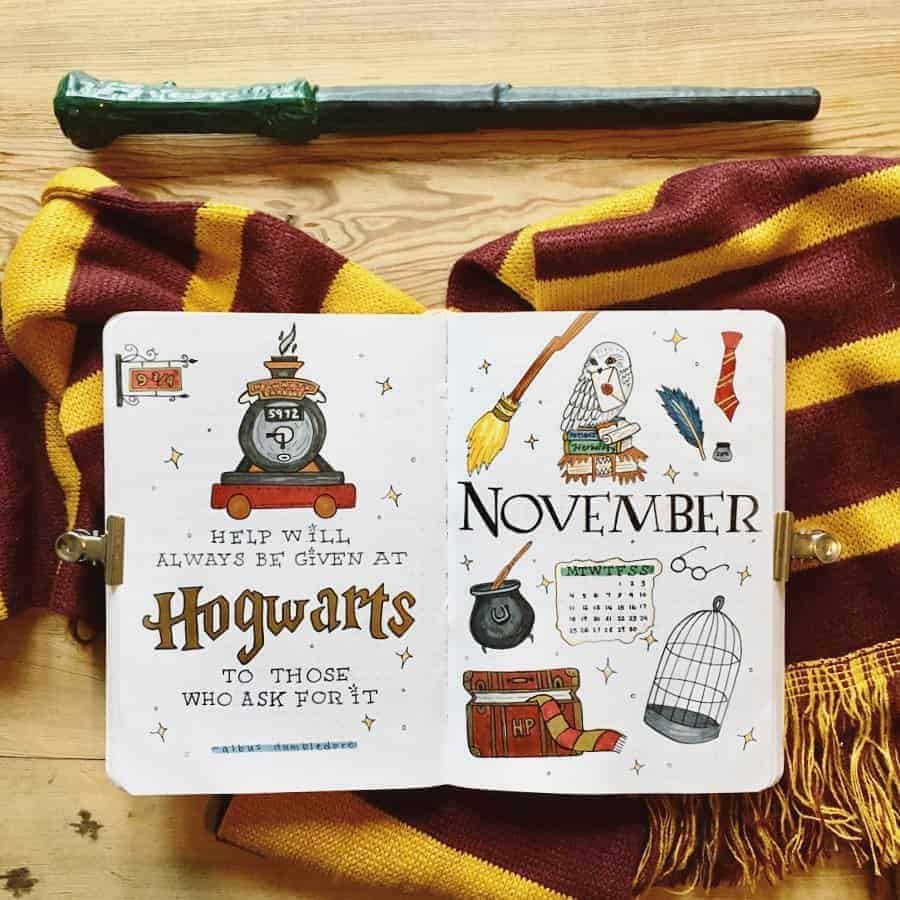 43 Harry Potter Bullet Journal Theme Inspirations
