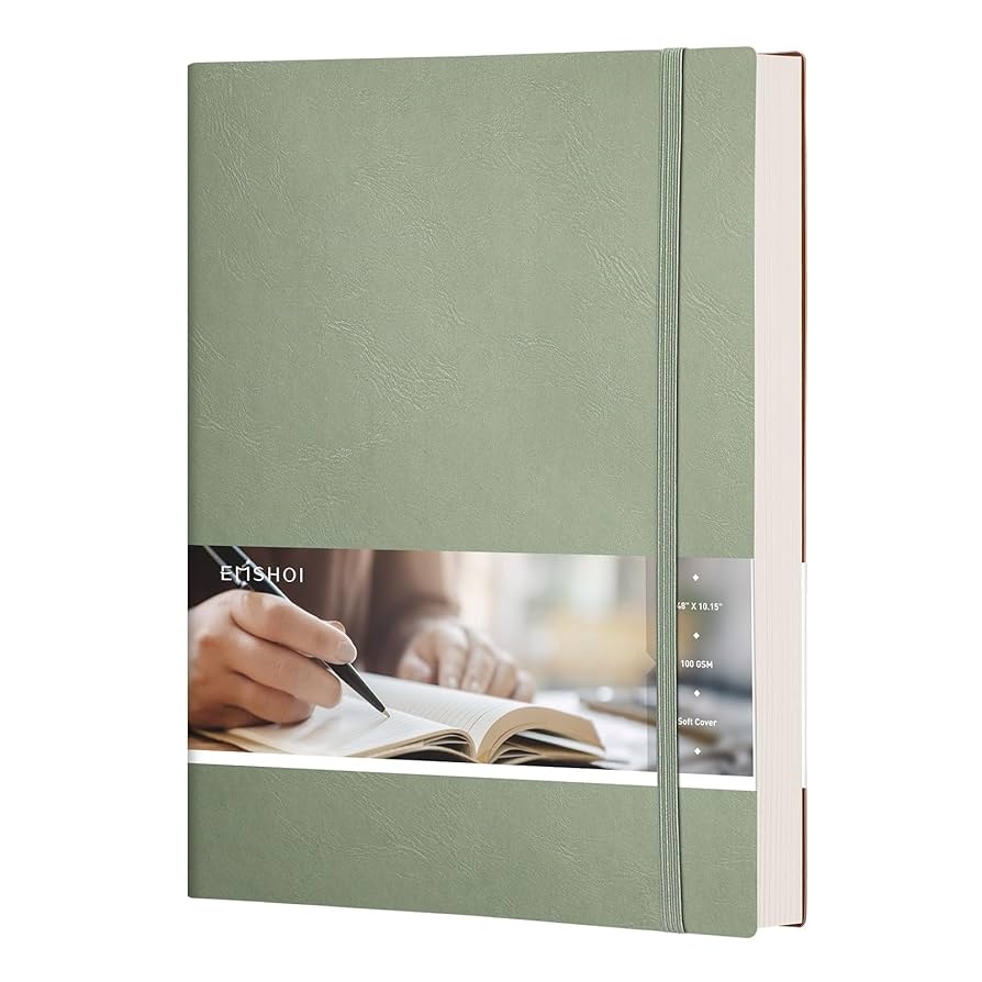 Amazon EMSHOI Dotted Journal Bullet Notebook B5 Large Softcover Leather Journal 192 Numbered Pages 100gsm Thick Dot Grid Notebook For Drawing Women Men Work School Supplies 7 48 x10 15 Green Office Products