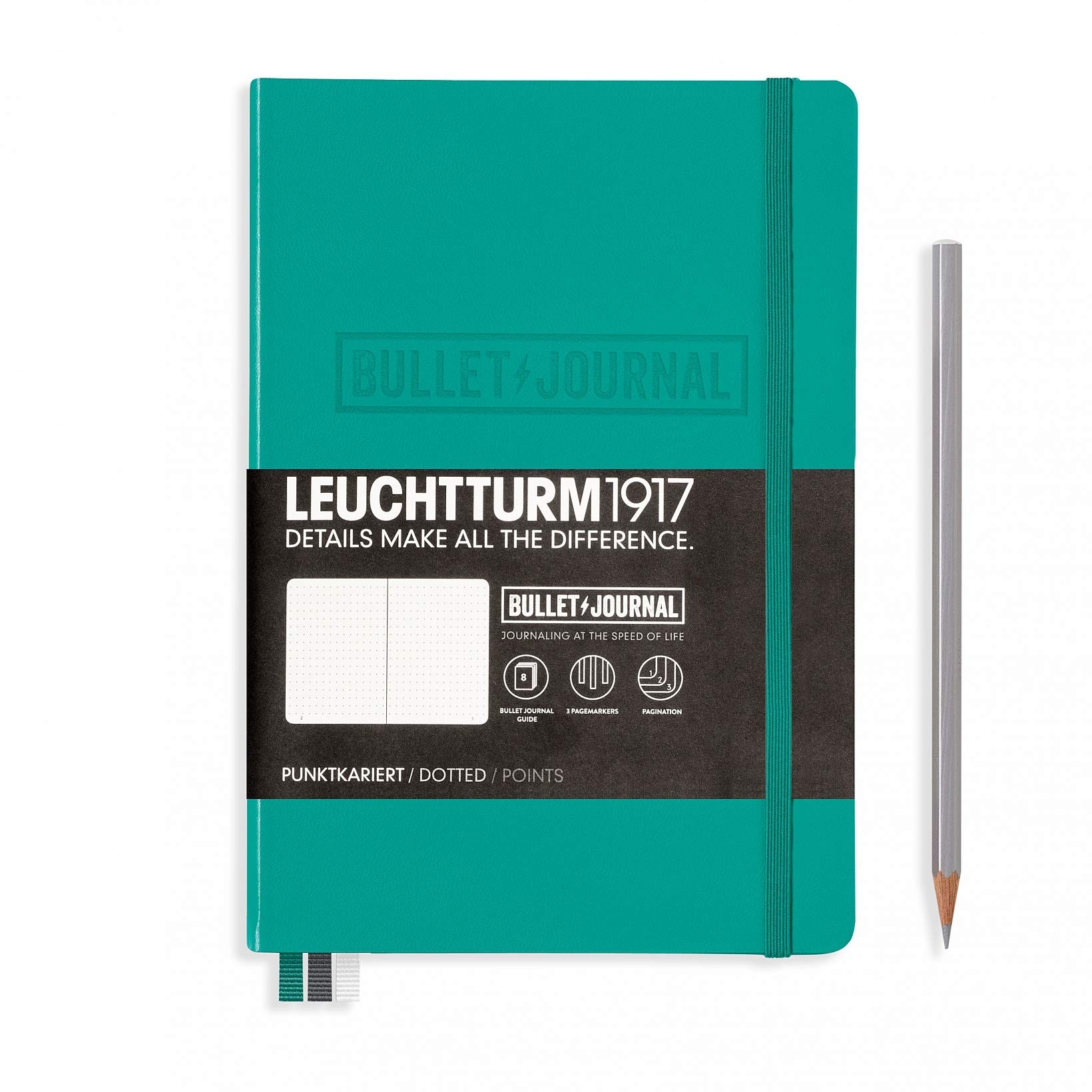 Amazon LEUCHTTURM1917 Official Bullet Journal Medium A5 Hardcover Dotted Notebook Emerald 240 Numbered Pages Office Products Amazon LEUCHTTURM1917 Official Bullet Journal Medium A5 Hardcover Dotted Notebook Emerald 240 Numbered Pages Office Products