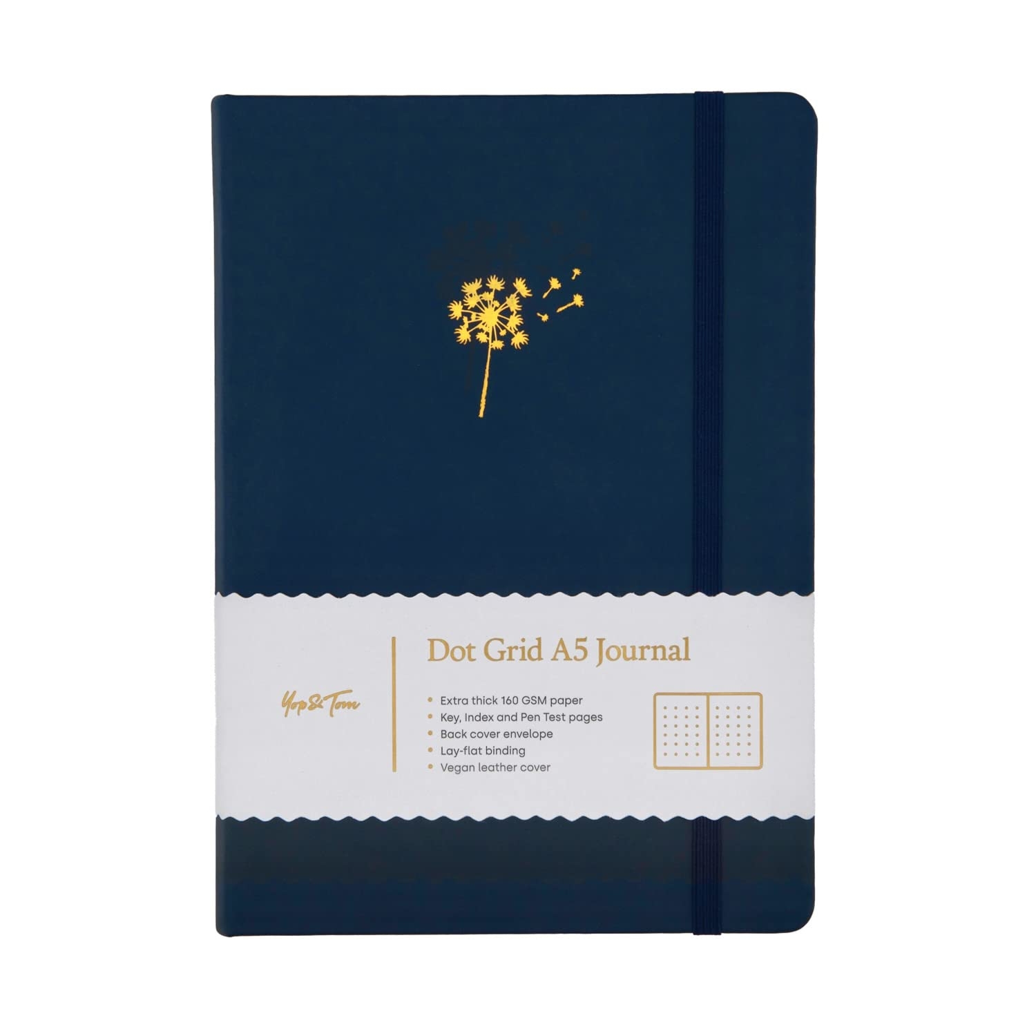 Amazon Yop Tom Bullet Dotted Journal A5 Dandelion Dot Grid Notebook With Extra Thick Paper 160 GSM Midnight Blue Office Products