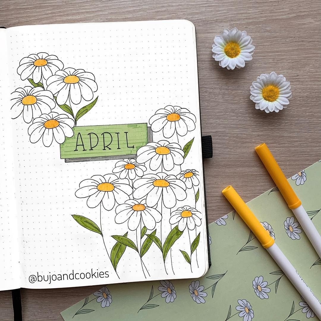 april bullet journal cover page