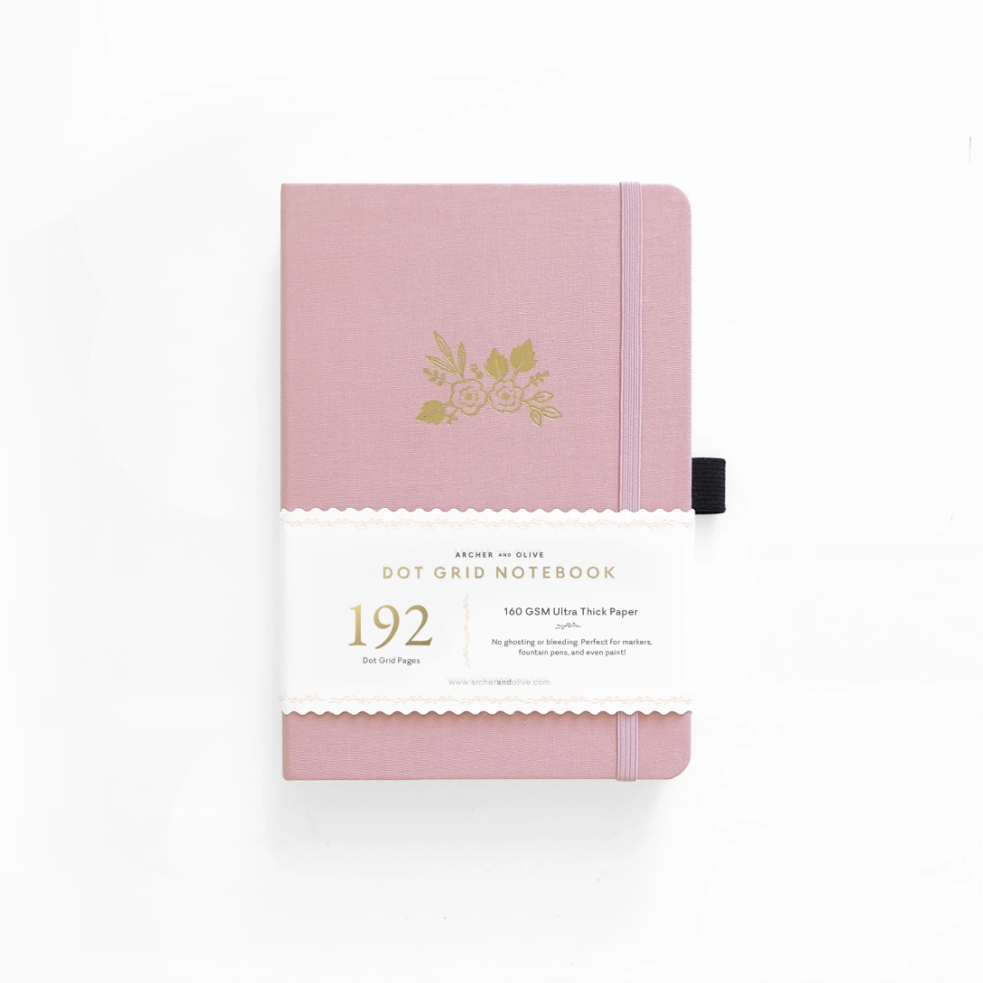 Archer Olive Notebook Light Pink Floral Illustrated Faith Archer Olive Notebook Light Pink Floral Illustrated Faith