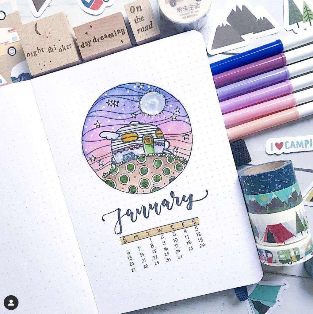 Best January Bullet Journal Cover Page Ideas For The New Year Bullet Planner Ideas