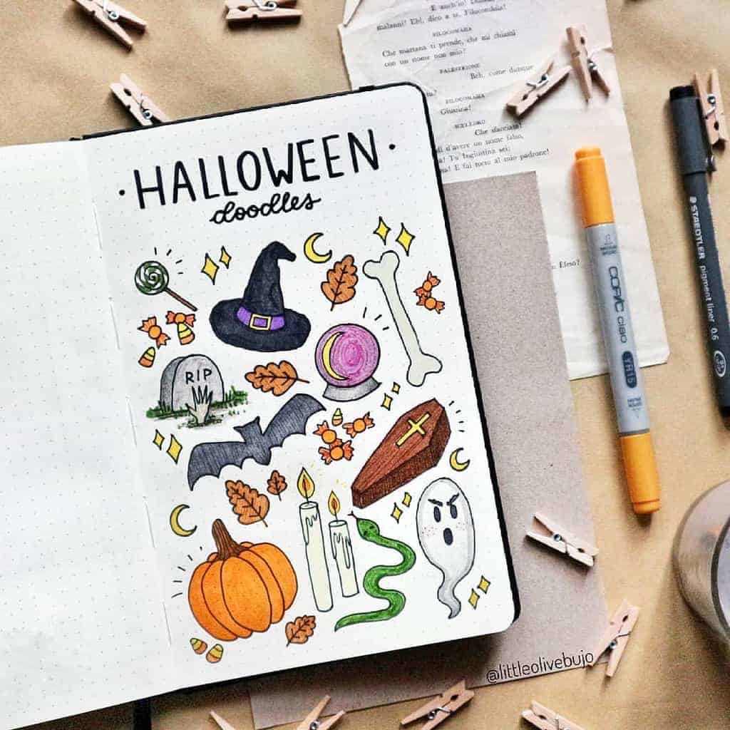 Bullet Journal Halloween Doodles Bullet Journal Halloween Doodles