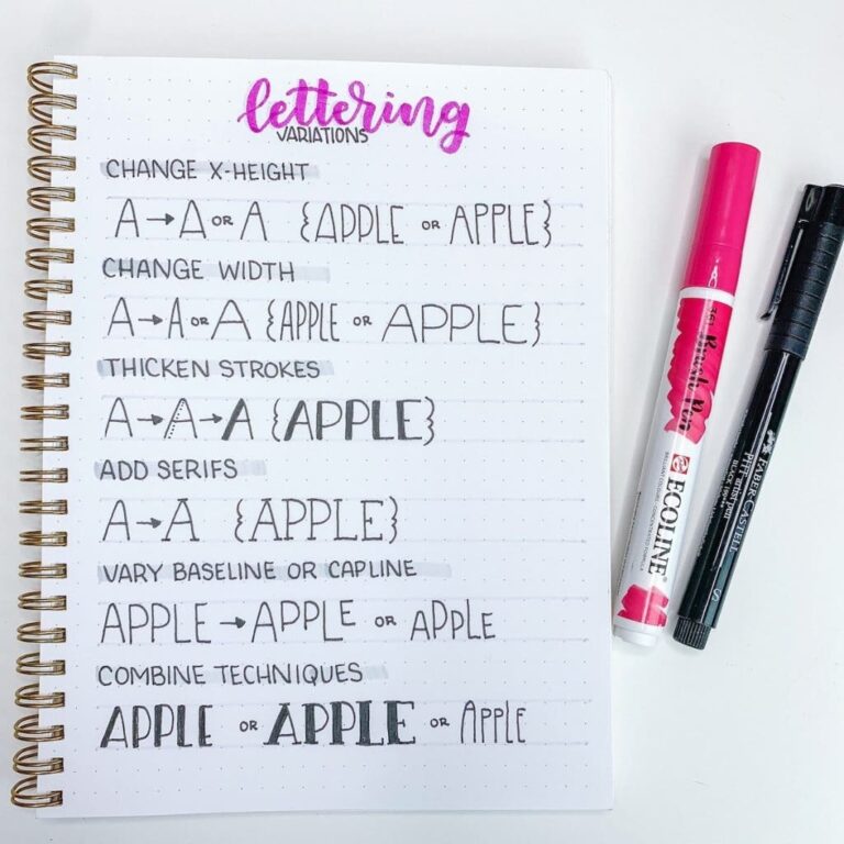 Bullet Journal Lettering The Ultimate Guide The Petite Planner