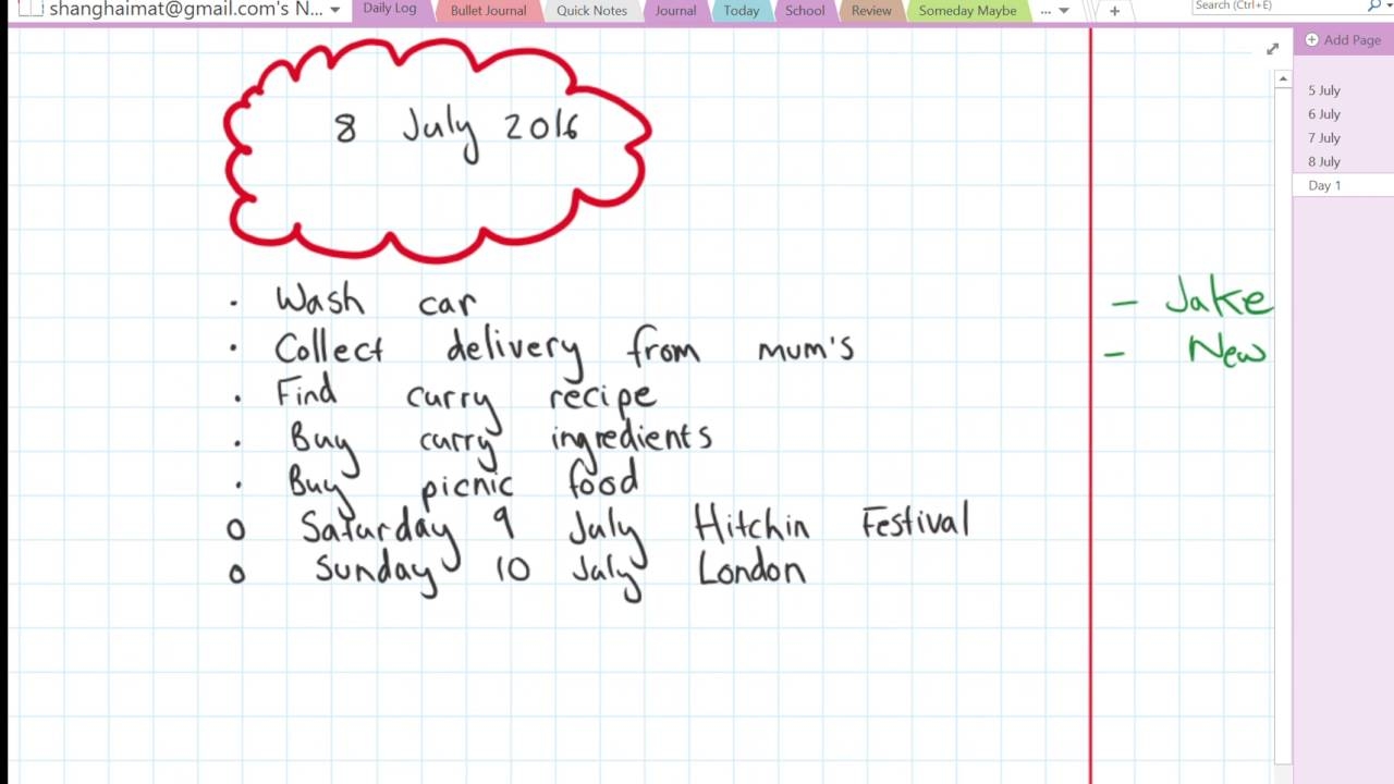 bullet journal onenote bullet journal onenote