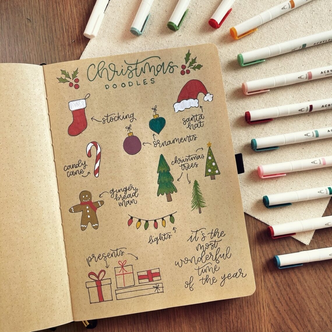 Christmas Bullet Journal Doodles W Acrylograph Pens Rae s Daily Page Christmas Bullet Journal Doodles W Acrylograph Pens Rae s Daily Page